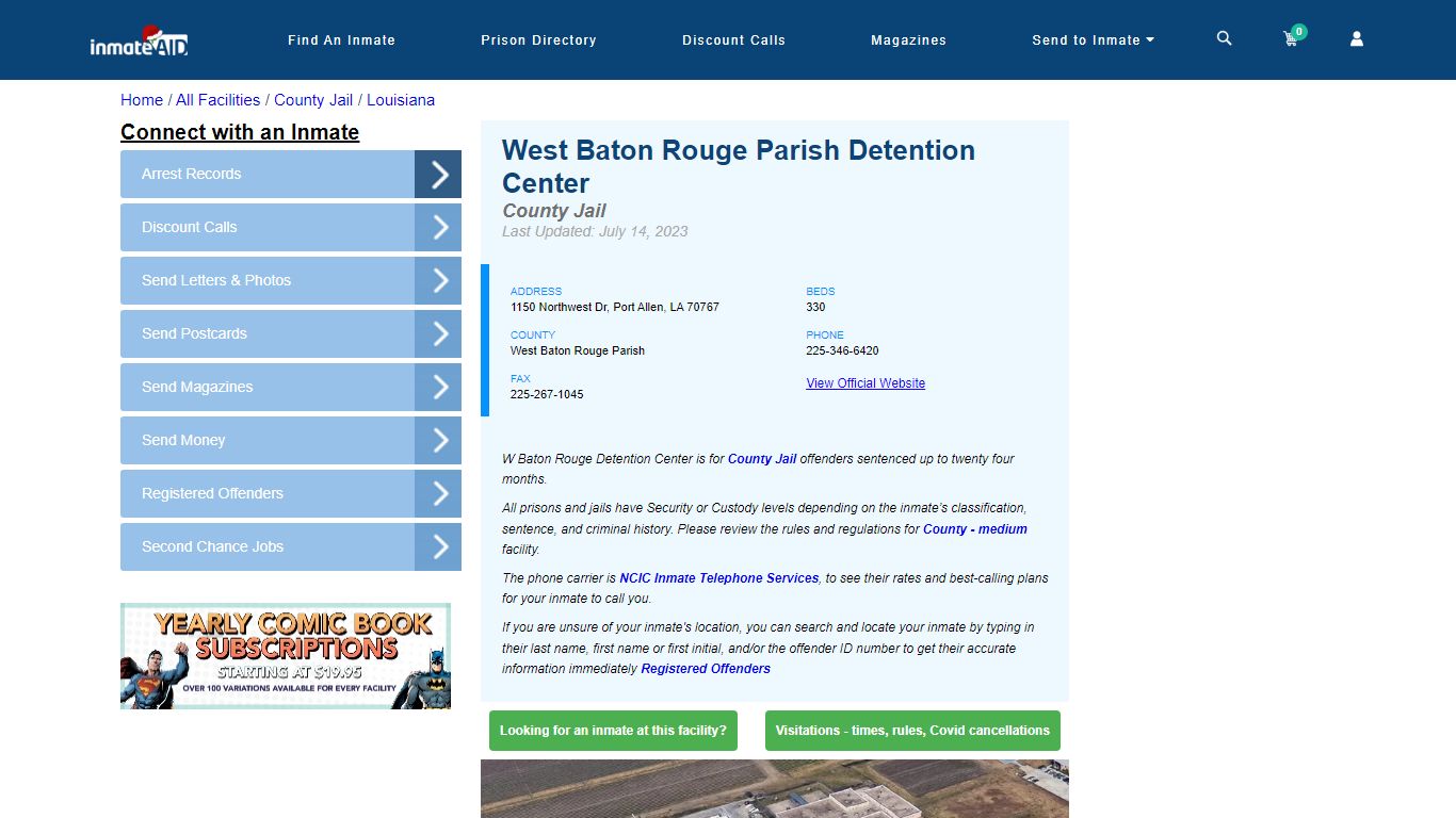 West Baton Rouge Parish Detention Center - Inmate Locator - Port Allen, LA